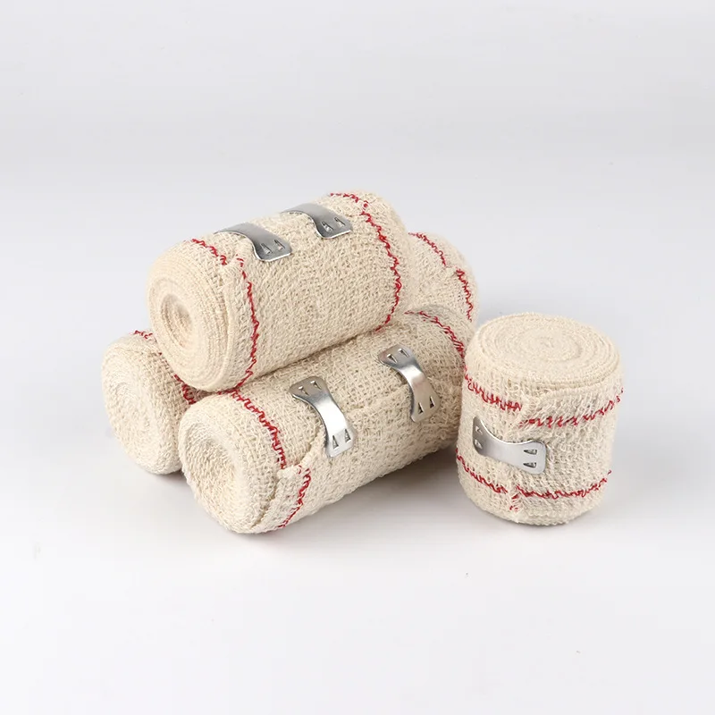 Factory Supply Disposable Medical Spandex Cotton Elastic Bandage Hospital Quality Crepe with Clips