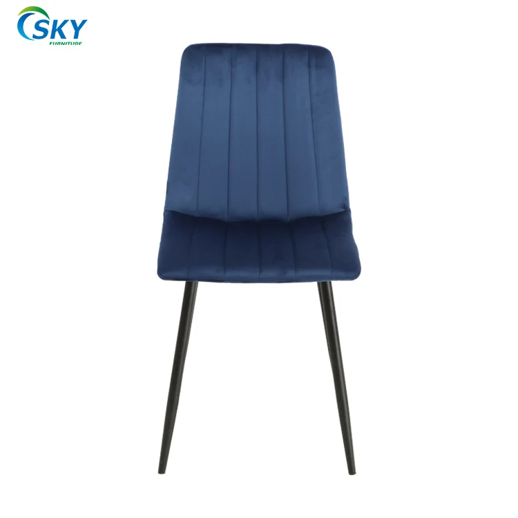 Sky KD structure Velvet Dining Chairs For Dining Room Nordic Comfortable Upholstered Blue Velvet Dining Chairs