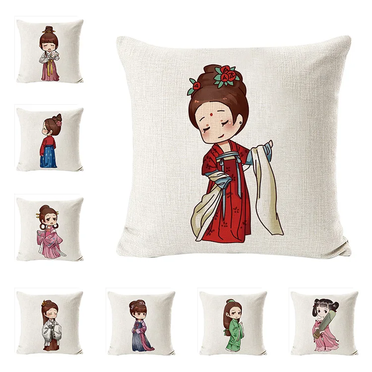  2021 Customized Good Quality Chinese Traditional Opera 18x18 Pillow Cover