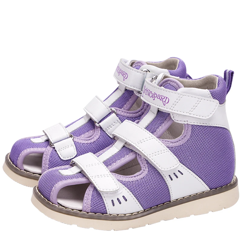 Princepard Orthopedic Shoes for Children Genuine Leather Corrective Summer Sandals for Flat Feet X/O Leg Boys Girls