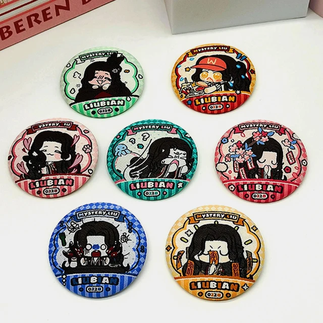 Woven Cartoon Embroidery Comics Brooch Tinplate Pin Clothing Bags Accessories Cartoon Logo Custom