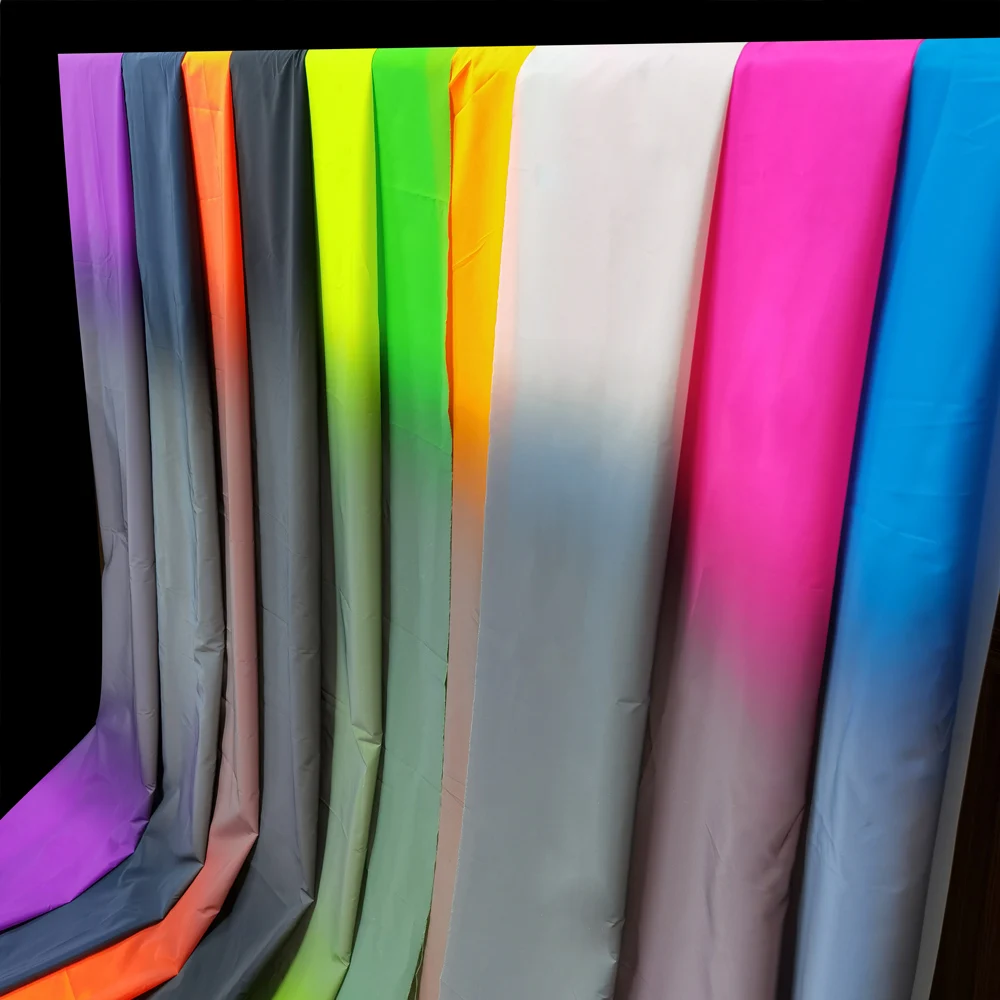 Производство высокая видимость изменение цвета мягкий переливающийся цвет Китай светоотражающая ткань