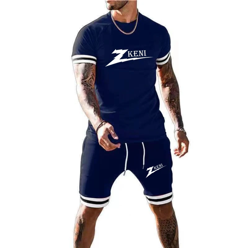  2021 plain color wholesale T-shirt shorts suit men new arrivals tracksuit short