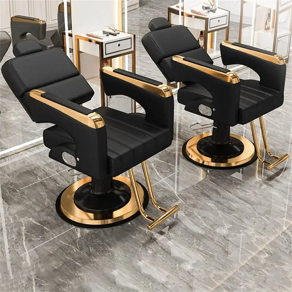 Barbershop Salon Perm Hair Chair Salon Barber Chair Adjustable Rotary Lift Half Chaise Chair Cross Border Home
