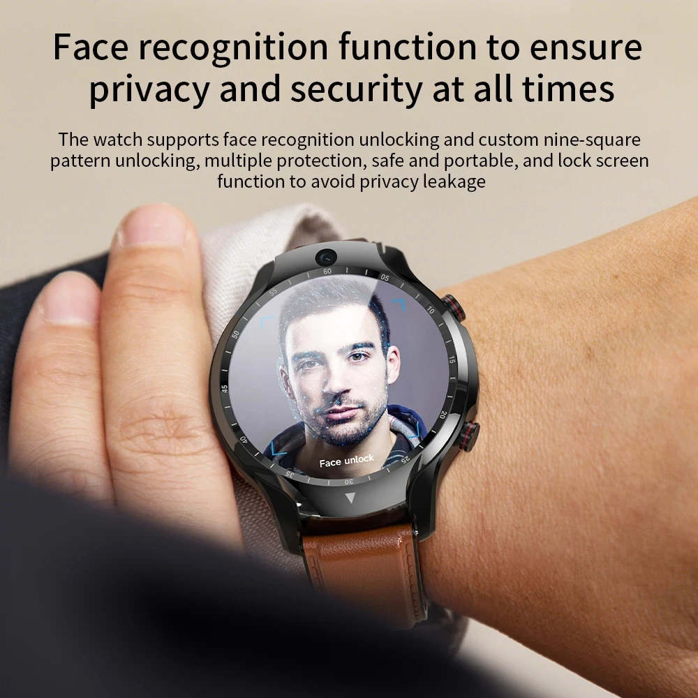 LOKMAT APPLLP 5 Android Smart Watch 4G Network Wifi GPS Relogio Inteligente Dual Camera 4G+128G Storage Watch for Men Phone