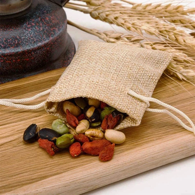 Экологичный джутовый мешочек высокой плотности, льняной пеньковый мешок Hessian, мешок для кофе, какао, упаковка, ювелирные изделия, подарочные пакеты