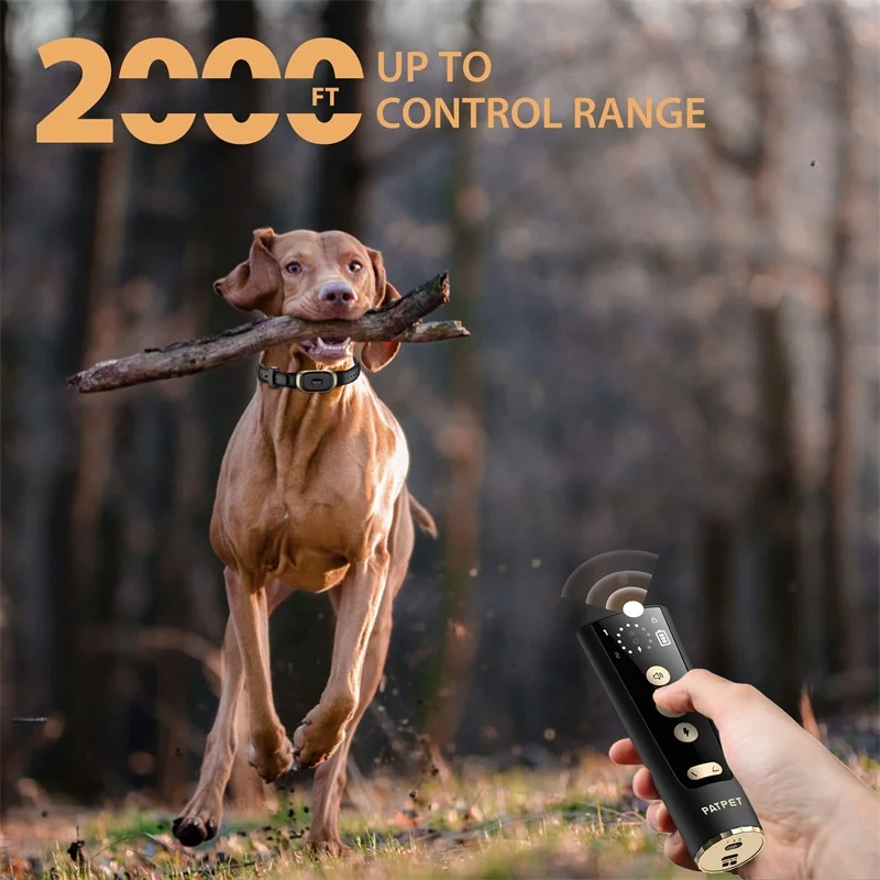 PATPET Shock Collar for Dog IPX7 Waterproof Clicker USB Electric Dog Training Collar with Remote 600m 900m