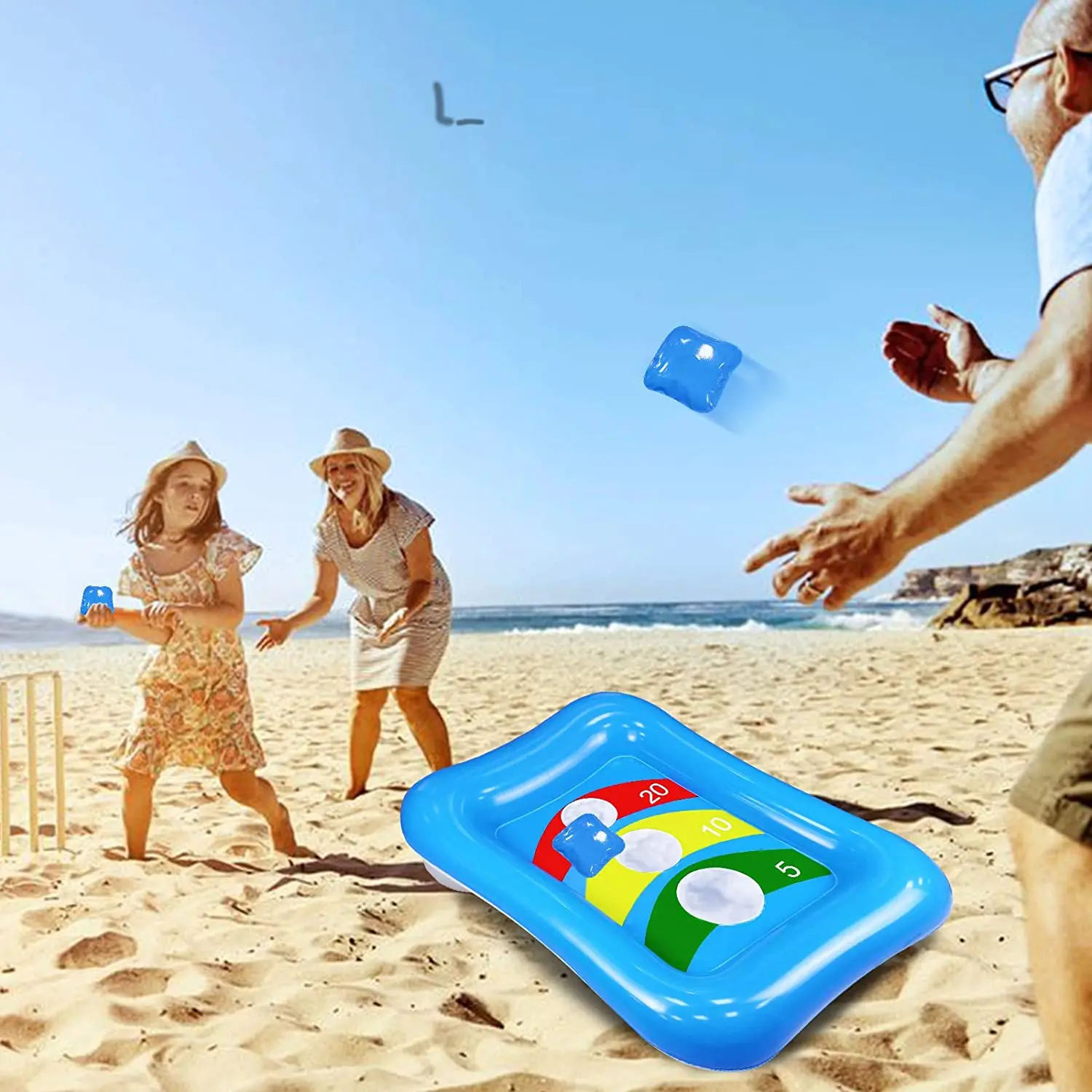 
Pool Toys Bean Bag Toss Games Inflatable Floating Board Set Toss Toys for Kids 