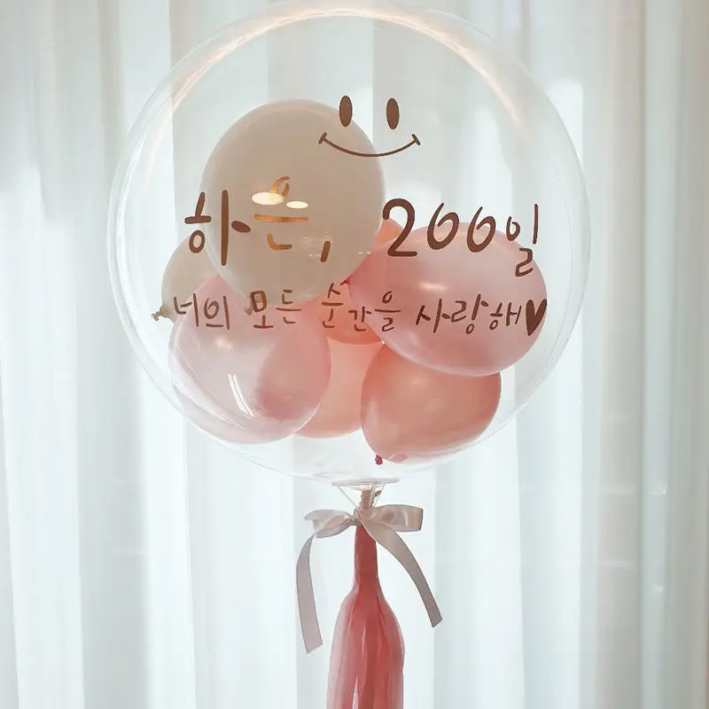 Wholesale Inflatable Transparent balloon Bobo Bubble Luminous Glow Wave balloon flashing with rod