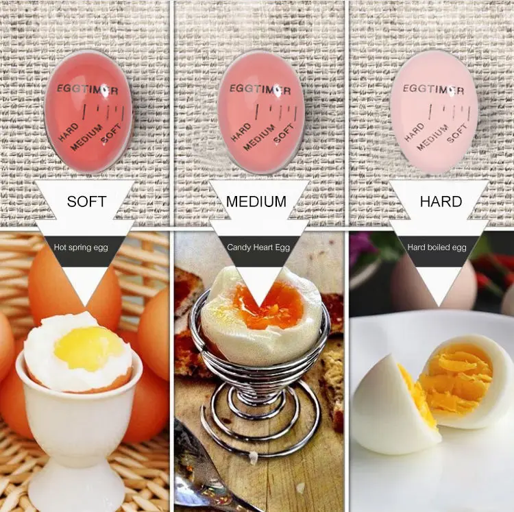Kitchen Gadget Boil Color Changing Kitchenware Colorful Egg Shape Timer