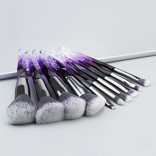 
Purple Crystal Makeup Brushes Makeup Brush Set Professional Crystal Handle Makeup Brush 