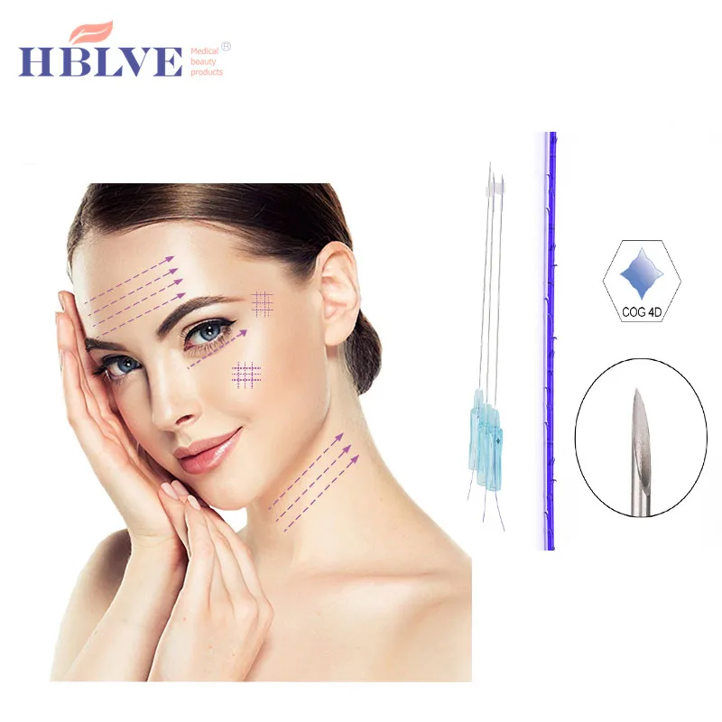 korea Disposable absorbable meso hilos tensores pdo 23g 60mm 3d cog pdo thread