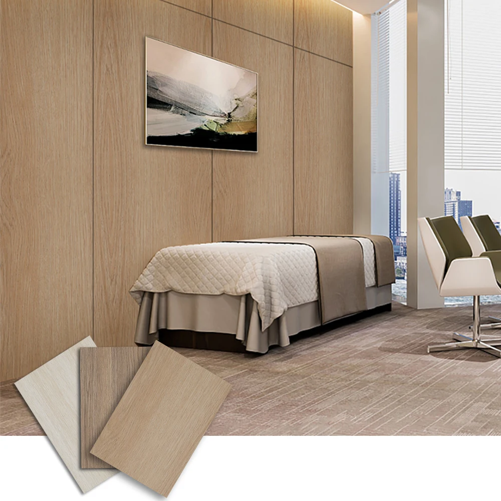 Modern Wood Grain Vinyl Wall Panel  Waterproof Interior Wall Covering