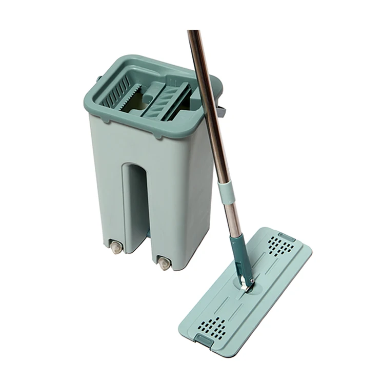 Floor Cleaning Mops And Kitchen Goods Dry Squeeze Flat Mop Bucket Press Set Easy To Use Hand Free Ecofriendly Microfiber Magic