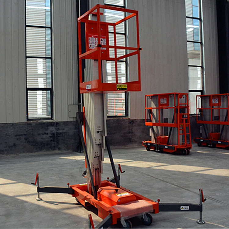 Персональная портативная подъемная Одиночная мачта алюминиевый сплав для воздушной работы Алюминиевый Электрический подъемник