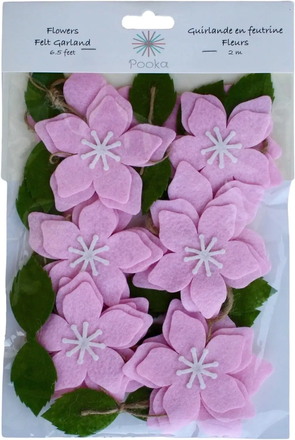 Wedding Party Decoration Felt Flower Banner Spring Decor Green Leaf Flower Garland