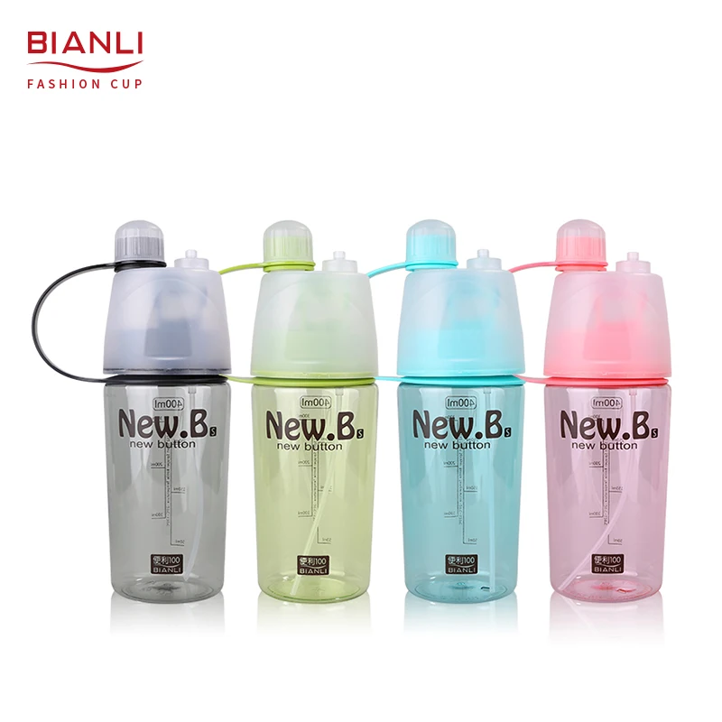 
Food Grade PP Plastic Water Bottle Portable Reusable Sports Spray Cup 