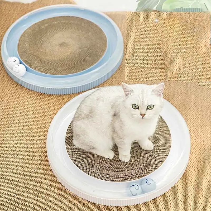 Wholesale Claw-grinding corrugated-round bed to play with cat dishes daily home indoor cats play with hi toys