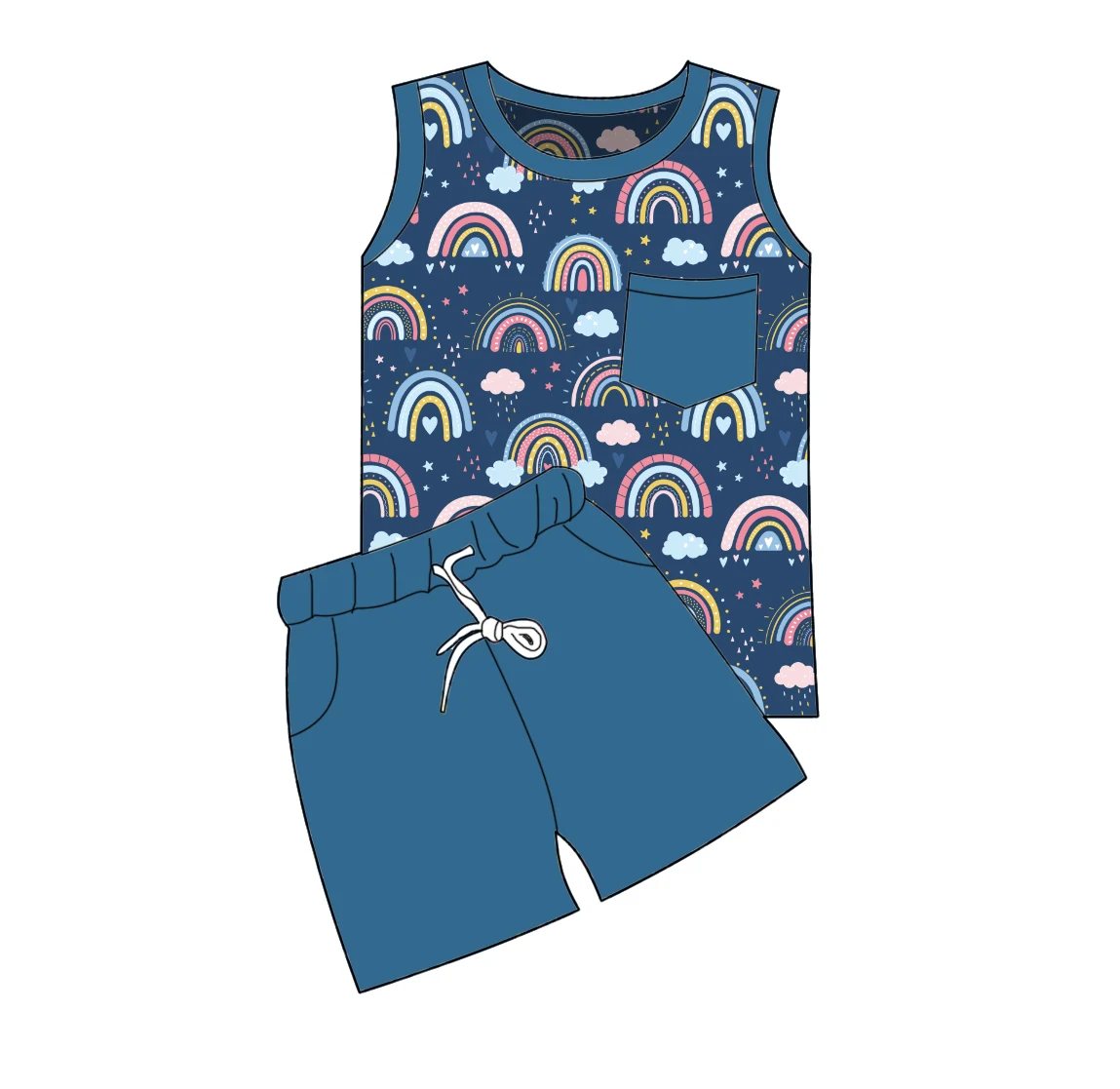 LZ2023  Kids Clothing Sets American flag printed Baby Boys T-shirt Short pants 2 Pieces Clothes Sets