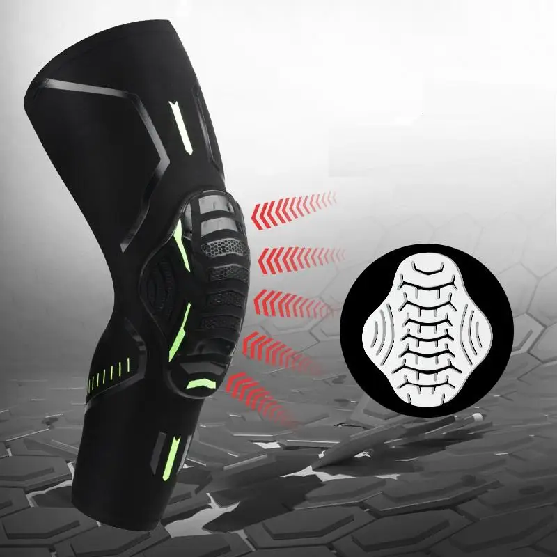 Loki Sport Fitness Long Compression Sports Elastic Full Leg Sleeves Warmer Knee Brace Motorcycle Guard Knee Pad