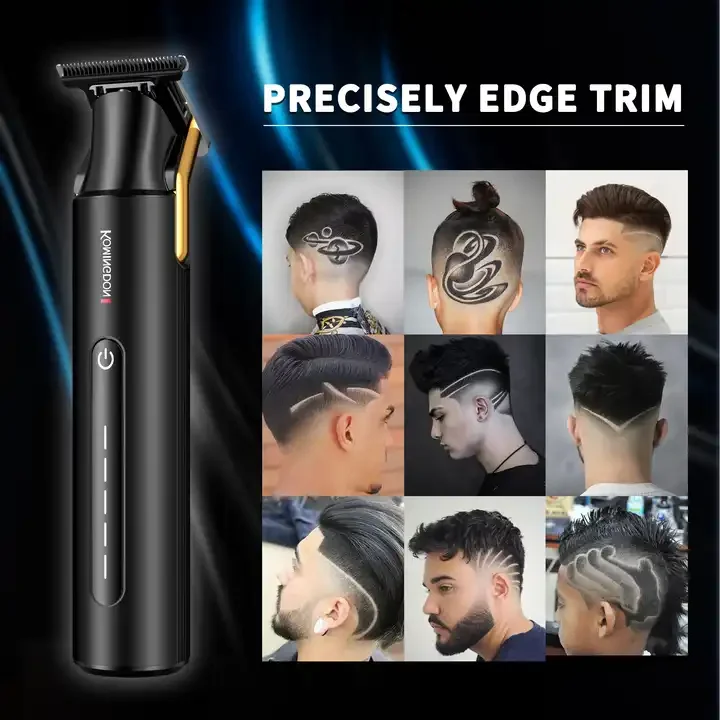 Komingdon T Blade Waterproof Beard Trimmer Professional Rechargeable Electric Cordless Hair Clippers Trimmer for Men Hair Cut