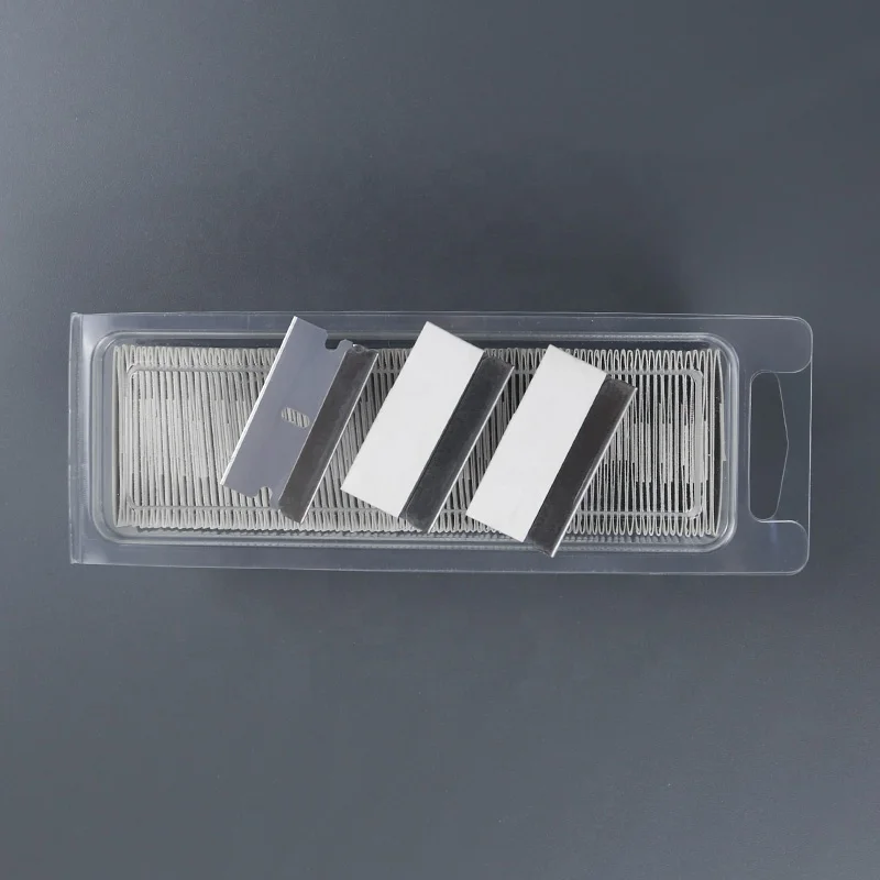 Private Label Box Cutter Blade Wholesale Stainless Steel Razor Blade Scraper Safety Straight Single Edge Razor Blades 100 Pack
