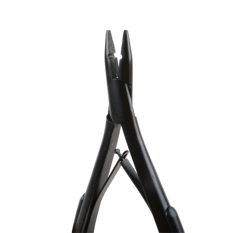 Wholesale Price Pro Range 4.5cm Black Color Stainless Steel Hair Pliers Ergonomic Design Tape Hair Pliers For Tape Hair