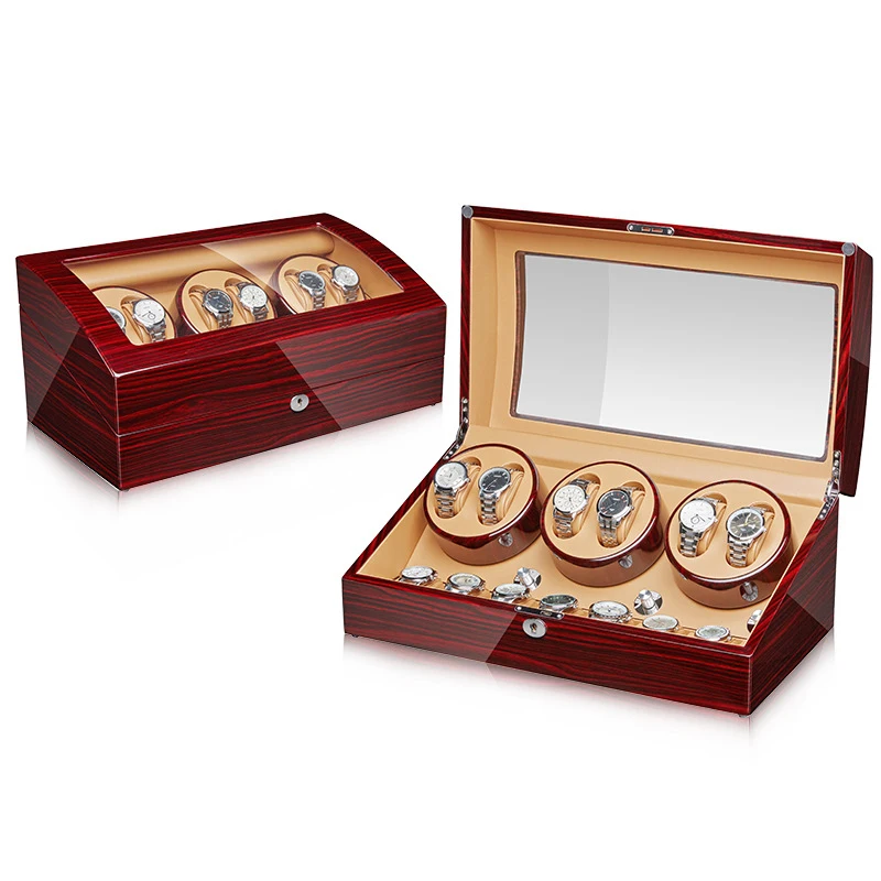 Custom Luxury Premium 13 Slots Watch Winder Box for Automatic Watches with Lock Led 5 Rotation Modes Wood Watch Winder