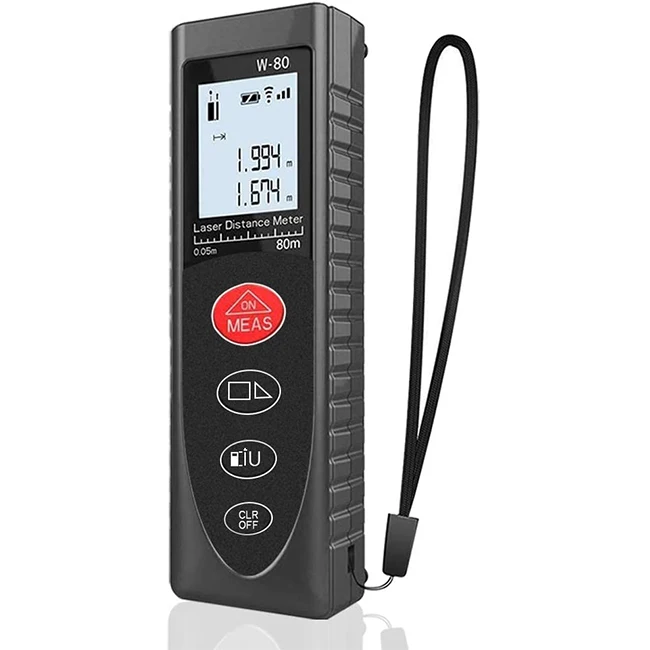 Лазерное измерительное оборудование, волоконный лазерный измеритель расстояния, тестер 80 м, 262ft, дальномер с подсветкой и ЖК-дисплеем для области