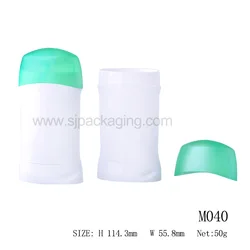 30ml/50ml/75ml empty ECO plastic twist bottom flat oval rotating push up deo stick container sunscreen packaging