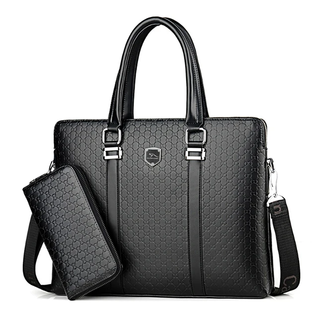 Новый мужской деловой портфель, модная сумка через плечо из искусственной кожи, сумка-мессенджер, отправка того же клатча, сумка для ноутбука 14 дюймов