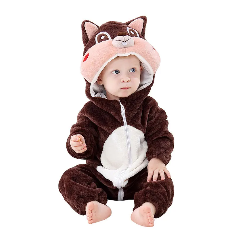 MICHLEY Winter Baby Boy Hooded Jumpsuits Christmas Baby Romper Sleepwear TV & Movie Cosplay Animal Onesie Unisex Wear
