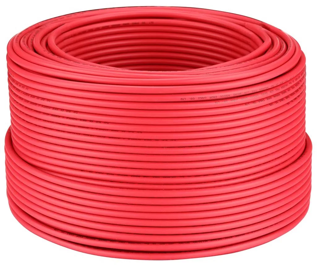 Red Black Solar Cable Photovoltaic Wire 1500VDC 12/10 AWG 4mm2 6mm2 Cable Tinned Copper for PV Panels TUV Certification