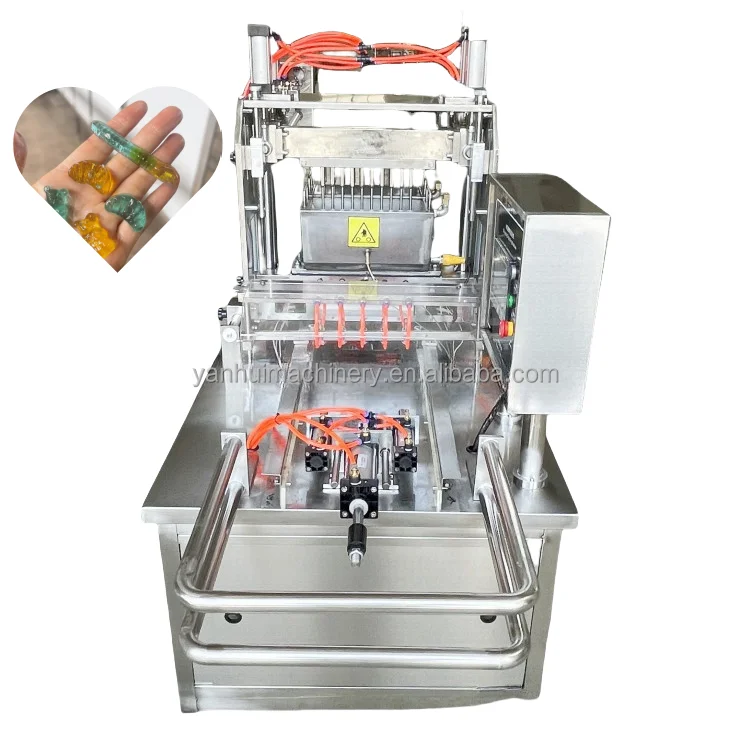Full automatic soft candy depositing production line vitamin jam filling gummy bear making machine with Customized