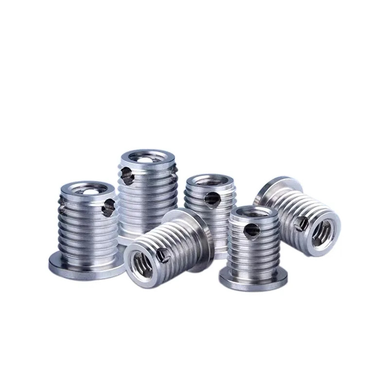 Stainless Steel Carbon Steel Brass Wire Screw Sleeve Flange Head Three Hole Self Tapping Thread Nut For Thread Repair