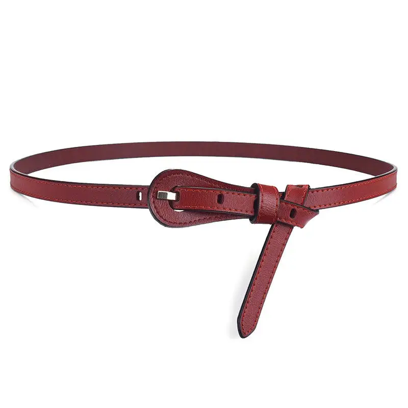 2023 New High Quality Pretty Woman Leather Belts Ladies Girls Genuine Leather Thin Belt Without Buckle