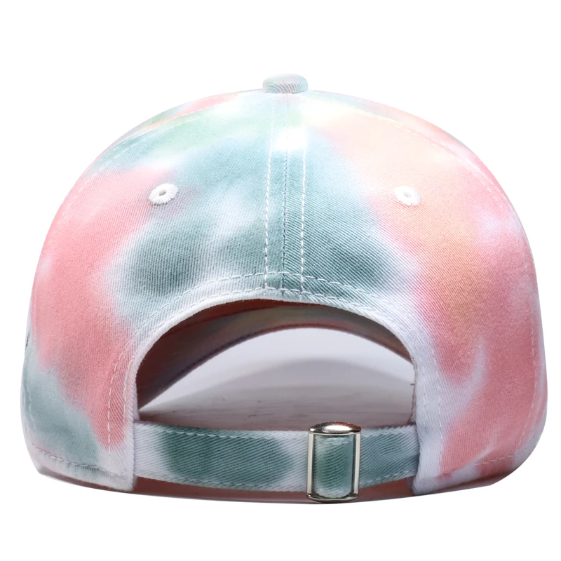 Custom High Quality baseball Peaked Tie Dye Washed Hat And Cap