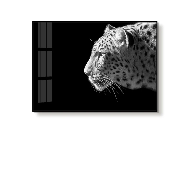 Living Room Lion Decorative Painting Animal Mural Bedroom Lion Black and White Wall Art Office Tiger Background Wall Painting