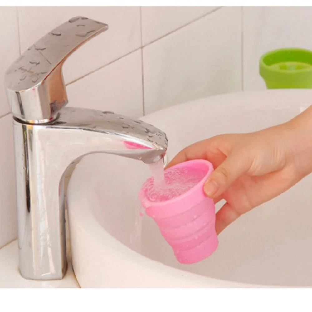 Portable Solid Color Silicone Water Cups Folding Gargle Cup for Outdoor Drinkware Tools Teacup Coffee Cups Travel Accessories