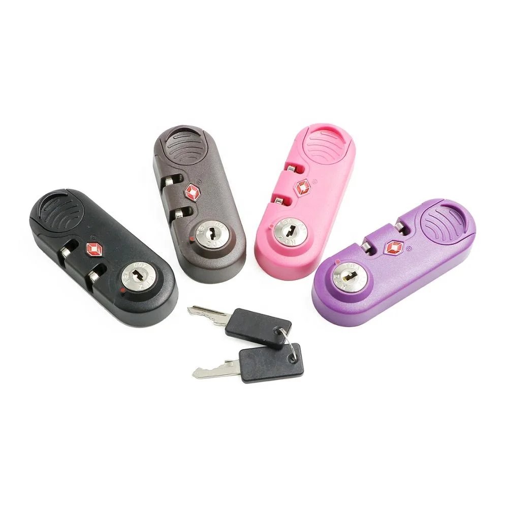 TSA8060 high quality plastic luggage zipper lock TSA007 customs lock safe travel fashion trolley case lock