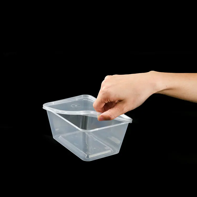 1000ml Rectangular Takeaway Boxes Plastic Deli 33Oz Pp Microwaveable Take Out Containers With Lids