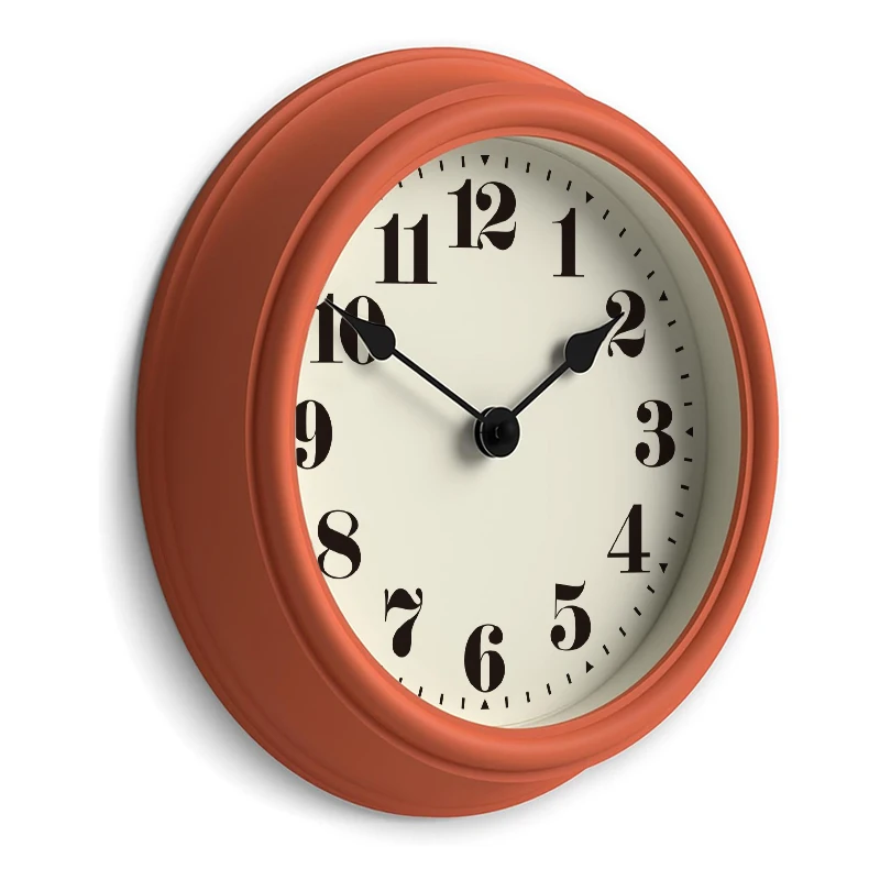 2025 New Modern simple 12 inch Plastic Retro Wall Clock for living room silent round custom green clock Cream style