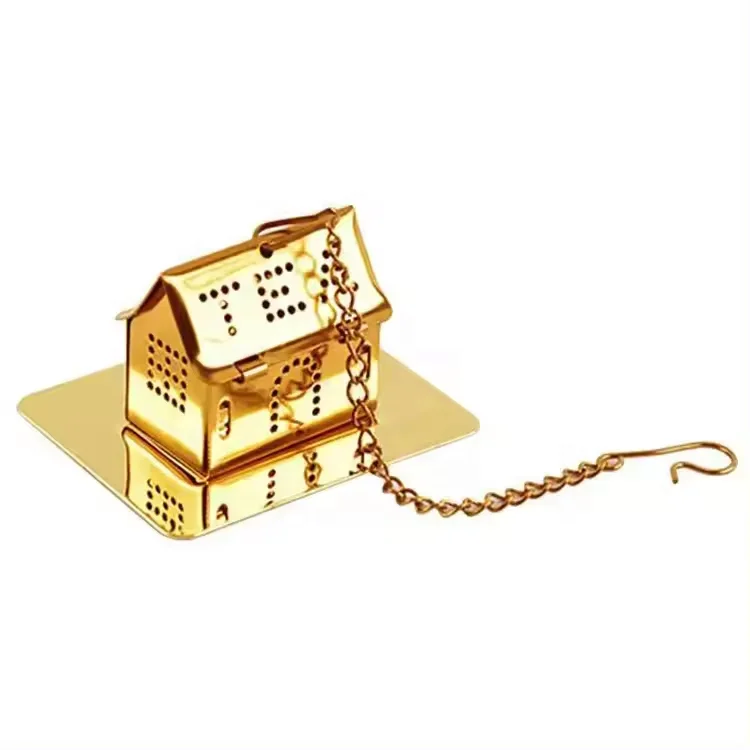 304 Stainless Steel Gold Plated Tea Infuser Mesh Filter Tea Strainer