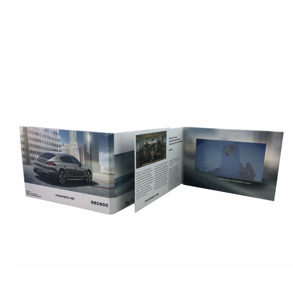 Popular 7 inch  video card A5 lcd screen display card  gifts digital video paper card with custom design