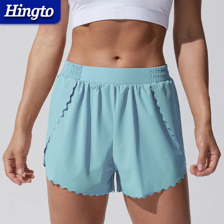 High Quality Ladies Athletic Training Shorts Women Yoga Shorts Solid Workout Gym Running Sports Shorts For Women