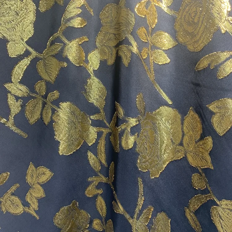 Paint Black Gold Lurex Loose Knitting Polyester Poly Metallic Fabric FOR Dress