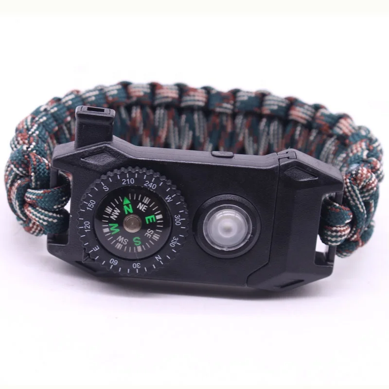 Wholesale Outdoor Emergency Kit Tactical Rope Accessories Adjustable Camping Survival kit Paracord survival Bracelet
