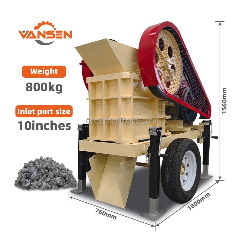 Каменная каменная дробилка pe150 дизельная мобильная щековая vansen