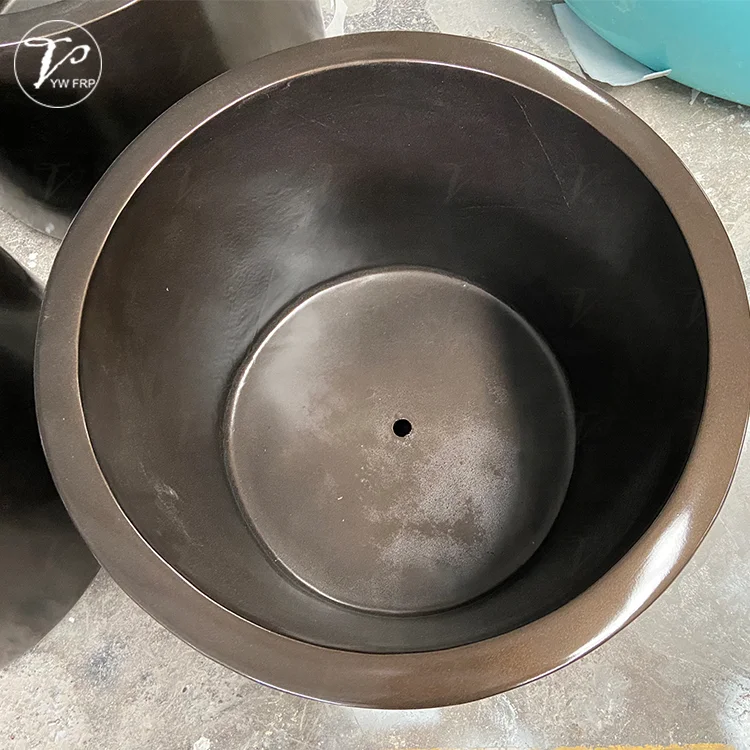 Outdoor fiberglass cylindrical flowerpot garden round planter pot