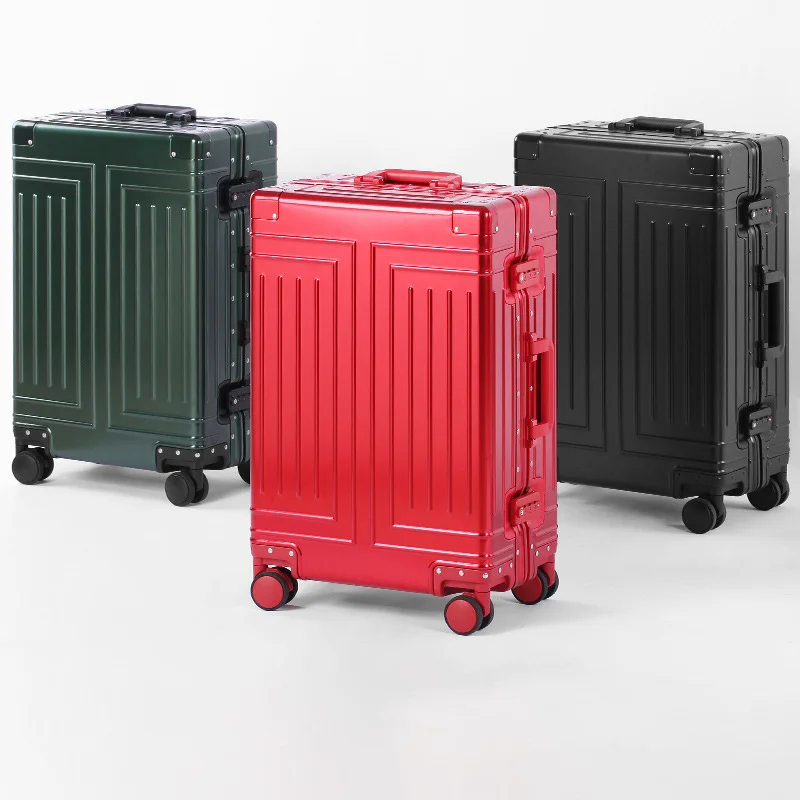 SW Aluminum Travel Luggage Hard Trolly Case New Aluminium Suitcase 4 Spinner Wheels Lightweight Suitcase Suit Case Luggage Sets